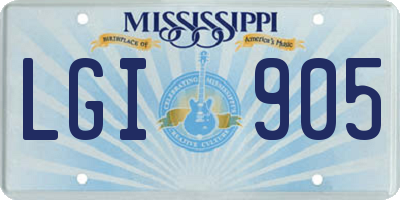 MS license plate LGI905