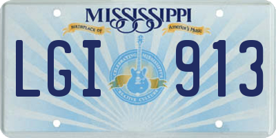 MS license plate LGI913