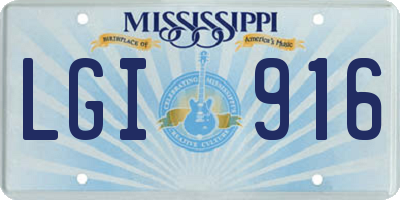 MS license plate LGI916