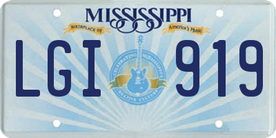 MS license plate LGI919