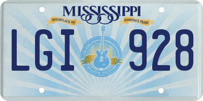 MS license plate LGI928