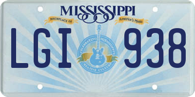 MS license plate LGI938