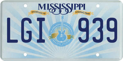 MS license plate LGI939