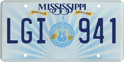 MS license plate LGI941