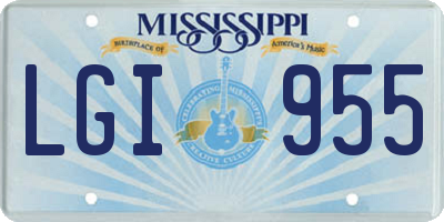 MS license plate LGI955