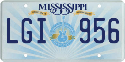 MS license plate LGI956
