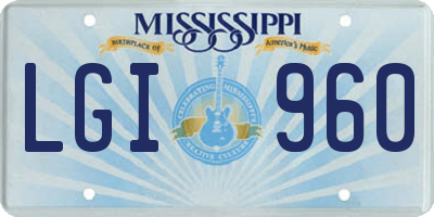 MS license plate LGI960