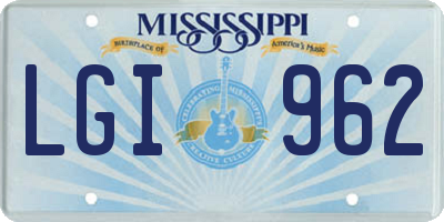 MS license plate LGI962