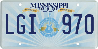 MS license plate LGI970