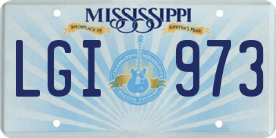 MS license plate LGI973