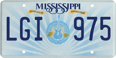 MS license plate LGI975