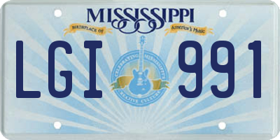 MS license plate LGI991