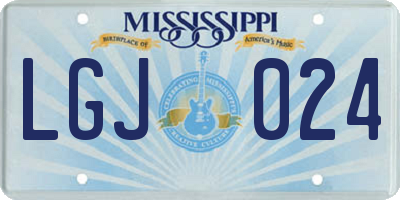 MS license plate LGJ024