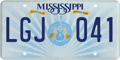 MS license plate LGJ041