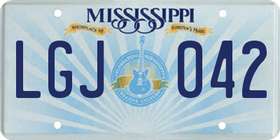 MS license plate LGJ042