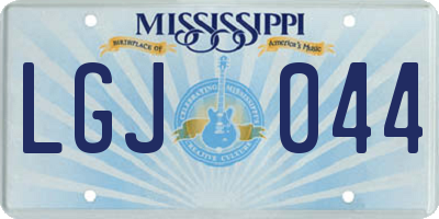 MS license plate LGJ044