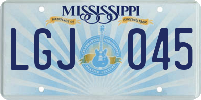MS license plate LGJ045