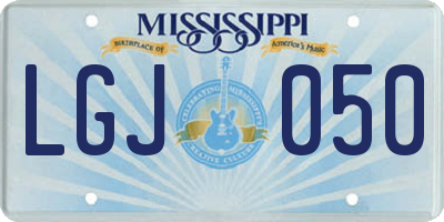 MS license plate LGJ050