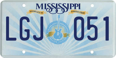 MS license plate LGJ051
