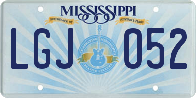 MS license plate LGJ052