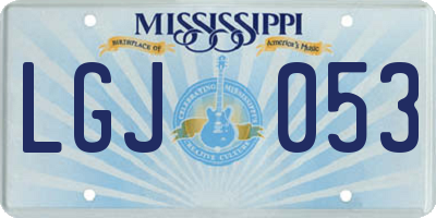 MS license plate LGJ053