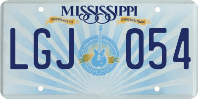 MS license plate LGJ054