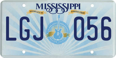 MS license plate LGJ056
