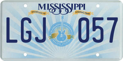 MS license plate LGJ057