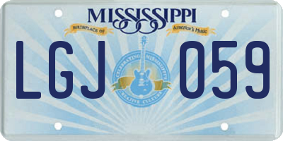 MS license plate LGJ059