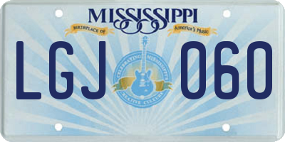 MS license plate LGJ060