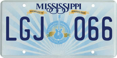 MS license plate LGJ066