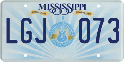 MS license plate LGJ073