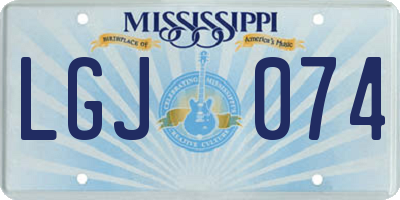 MS license plate LGJ074