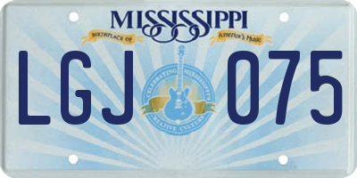 MS license plate LGJ075