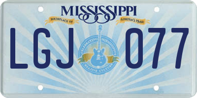 MS license plate LGJ077