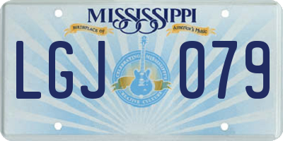 MS license plate LGJ079