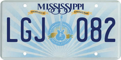 MS license plate LGJ082