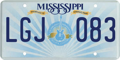 MS license plate LGJ083