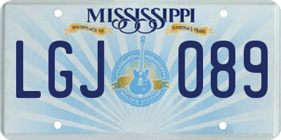 MS license plate LGJ089