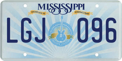 MS license plate LGJ096