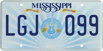 MS license plate LGJ099
