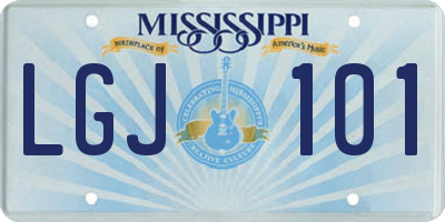 MS license plate LGJ101