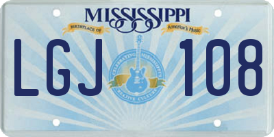 MS license plate LGJ108