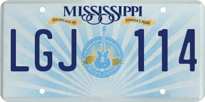 MS license plate LGJ114
