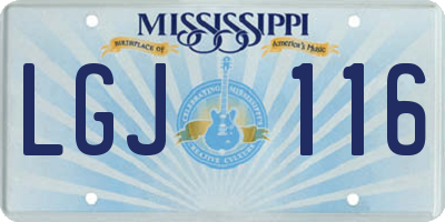 MS license plate LGJ116