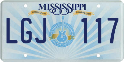 MS license plate LGJ117