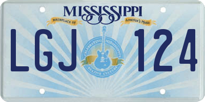 MS license plate LGJ124