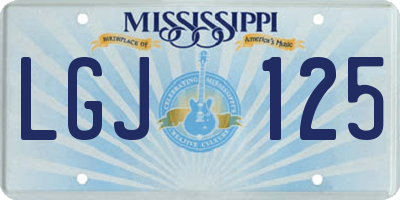 MS license plate LGJ125