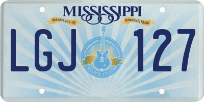 MS license plate LGJ127