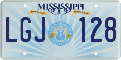 MS license plate LGJ128